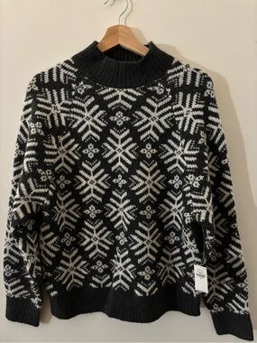 Black & White Fair Isle Knit Sweater - Old Navy Women’s